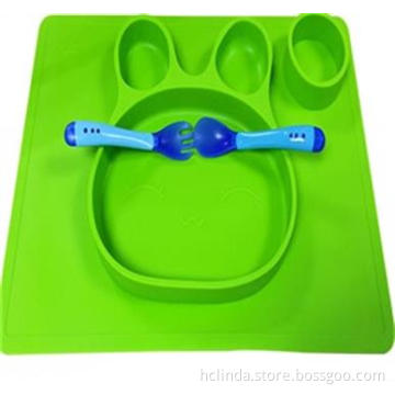 Baby Silicone Placement Bowl 3 Compartments plate for Kids